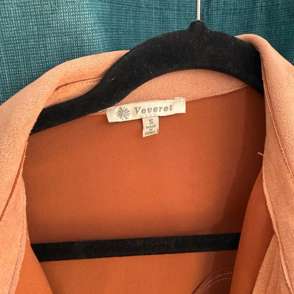 Mauve/Blush Button-Up Shirt Jacket - Picture 3 of 6